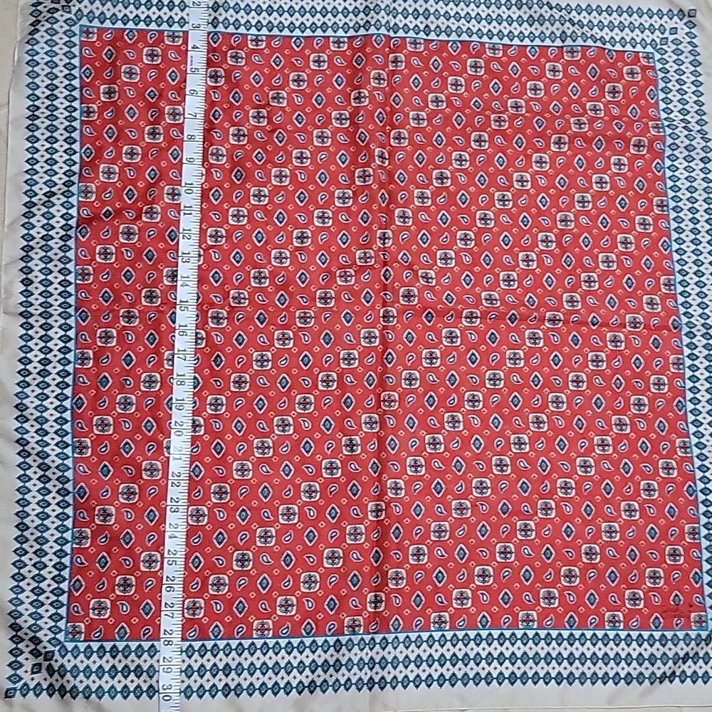 Vintage Sarah Coventry Paisley-Inspired Geometric Scarf | 31” | Made in Italy - Picture 9 of 11